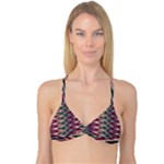 Pattern Zigzag Stripe Design Reversible Tri Bikini Top