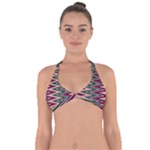 Pattern Zigzag Stripe Design Halter Neck Bikini Top