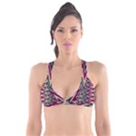 Pattern Zigzag Stripe Design Plunge Bikini Top