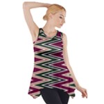 Pattern Zigzag Stripe Design Side Drop Tank Tunic