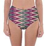 Pattern Zigzag Stripe Design Reversible High-Waist Bikini Bottoms