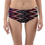 Pattern Zigzag Stripe Design Reversible Mid-Waist Bikini Bottoms