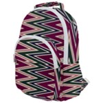 Pattern Zigzag Stripe Design Rounded Multi Pocket Backpack