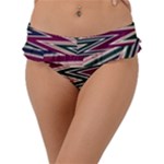 Pattern Zigzag Stripe Design Frill Bikini Bottoms