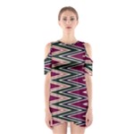 Pattern Zigzag Stripe Design Shoulder Cutout One Piece Dress