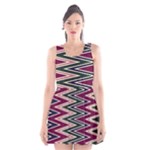 Pattern Zigzag Stripe Design Scoop Neck Skater Dress