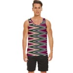 Pattern Zigzag Stripe Design Men s Wide Collar Tank Top