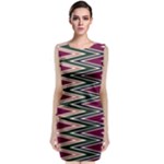 Pattern Zigzag Stripe Design Classic Sleeveless Midi Dress