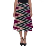 Pattern Zigzag Stripe Design Perfect Length Midi Skirt