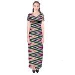 Pattern Zigzag Stripe Design Short Sleeve Maxi Dress