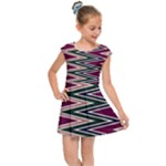 Pattern Zigzag Stripe Design Kids  Cap Sleeve Dress