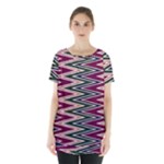 Pattern Zigzag Stripe Design Skirt Hem Sports Top