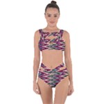 Pattern Zigzag Stripe Design Bandaged Up Bikini Set 