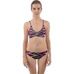 Pattern Zigzag Stripe Design Wrap Around Bikini Set