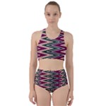 Pattern Zigzag Stripe Design Racer Back Bikini Set