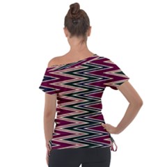 Off Shoulder Tie-Up T-Shirt 