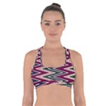 Pattern Zigzag Stripe Design Cross Back Sports Bra