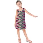 Pattern Zigzag Stripe Design Kids  Sleeveless Dress