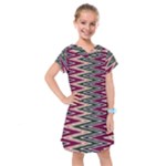 Pattern Zigzag Stripe Design Kids  Drop Waist Dress