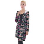 Pattern Zigzag Stripe Design Hooded Pocket Cardigan