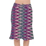 Pattern Zigzag Stripe Design Short Mermaid Skirt