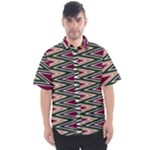 Pattern Zigzag Stripe Design Men s Short Sleeve Shirt