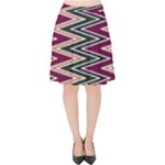 Pattern Zigzag Stripe Design Velvet High Waist Skirt