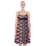 Pattern Zigzag Stripe Design Spaghetti Strap Velvet Dress