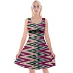 Pattern Zigzag Stripe Design Reversible Velvet Sleeveless Dress