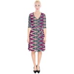 Pattern Zigzag Stripe Design Wrap Up Cocktail Dress