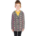 Pattern Zigzag Stripe Design Kids  Double Breasted Button Coat