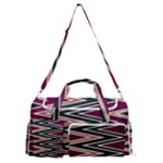 Pattern Zigzag Stripe Design Sports Gym Duffle Bag with Shoe Compartment