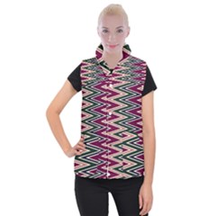 Pattern Zigzag Stripe Design Women s Button Up Vest from ArtsNow.com