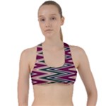 Pattern Zigzag Stripe Design Criss Cross Racerback Sports Bra