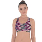 Pattern Zigzag Stripe Design Cross String Back Sports Bra