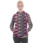 Pattern Zigzag Stripe Design Women s Hooded Pullover