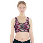 Pattern Zigzag Stripe Design Sports Bra With Pocket