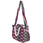 Pattern Zigzag Stripe Design Rope Handles Shoulder Strap Bag