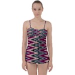 Pattern Zigzag Stripe Design Babydoll Tankini Set