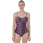 Pattern Zigzag Stripe Design Sweetheart Tankini Set