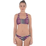 Pattern Zigzag Stripe Design Cross Back Hipster Bikini Set