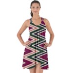 Pattern Zigzag Stripe Design Show Some Back Chiffon Dress