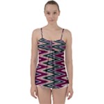 Pattern Zigzag Stripe Design Babydoll Tankini Top