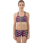 Pattern Zigzag Stripe Design Back Web Gym Set