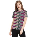 Pattern Zigzag Stripe Design Women s Short Sleeve Rash Guard