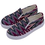 Pattern Zigzag Stripe Design Kids  Canvas Slip Ons