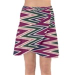 Pattern Zigzag Stripe Design Wrap Front Skirt