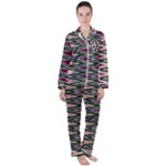 Pattern Zigzag Stripe Design Women s Long Sleeve Satin Pajamas Set