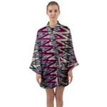 Pattern Zigzag Stripe Design Long Sleeve Satin Kimono