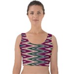 Pattern Zigzag Stripe Design Velvet Crop Top